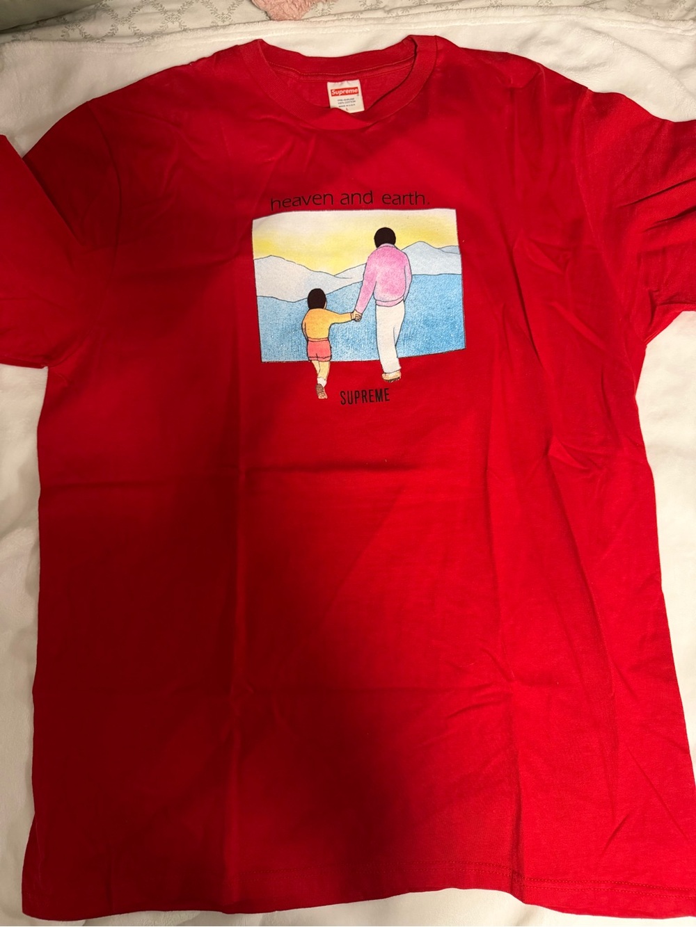 Supreme Red 'Heaven and Earth' Graphic Tee
